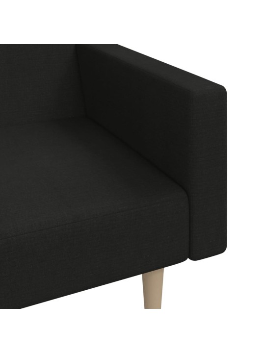 2místná rozkládací pohovka černá textil
