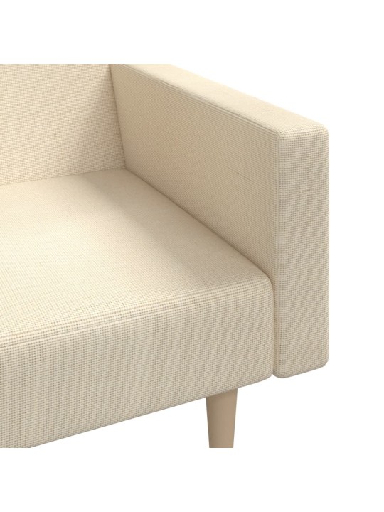 2místná rozkládací pohovka krémová textil