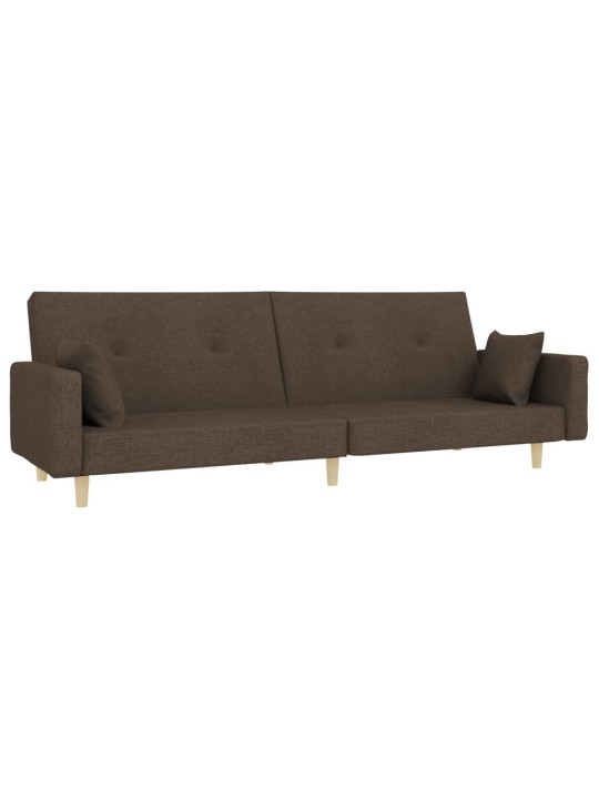 2místná rozkládací pohovka se 2 polštáři taupe textil