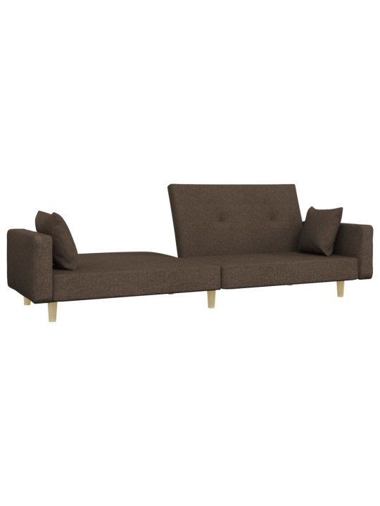2místná rozkládací pohovka se 2 polštáři taupe textil
