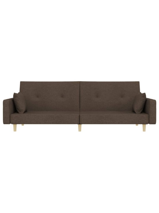 2místná rozkládací pohovka se 2 polštáři taupe textil