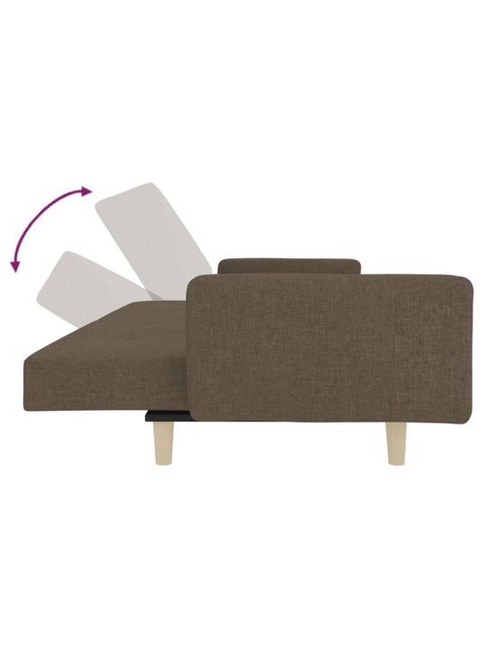 2místná rozkládací pohovka se 2 polštáři taupe textil