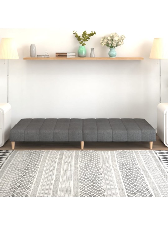 2místná rozkládací pohovka světle šedá textil