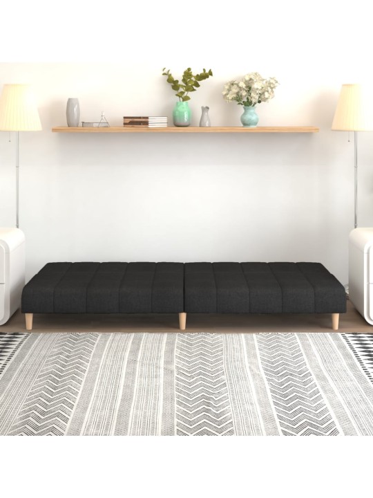 2místná rozkládací pohovka černá textil