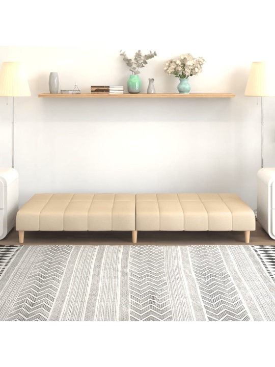 2místná rozkládací pohovka krémová textil