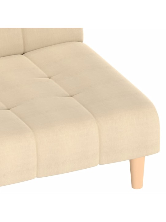 2místná rozkládací pohovka krémová textil