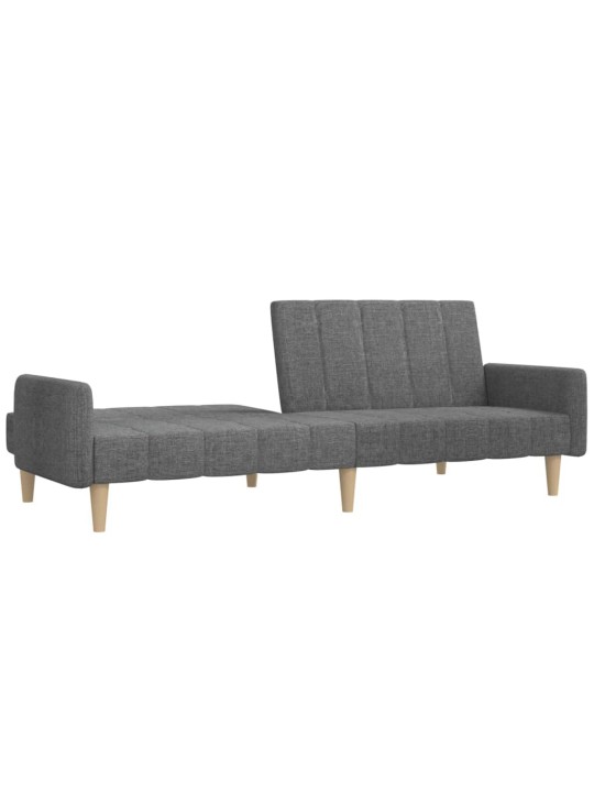 2místná rozkládací pohovka světle šedá textil