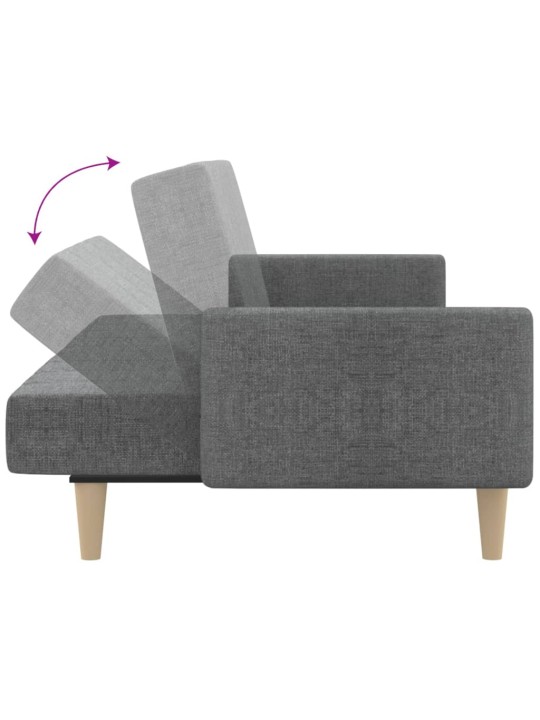 2místná rozkládací pohovka světle šedá textil