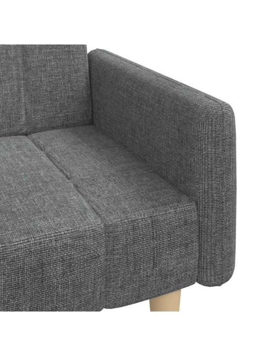 2místná rozkládací pohovka světle šedá textil