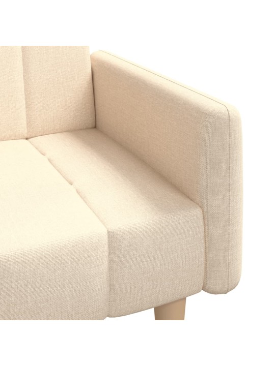 2místná rozkládací pohovka krémová textil