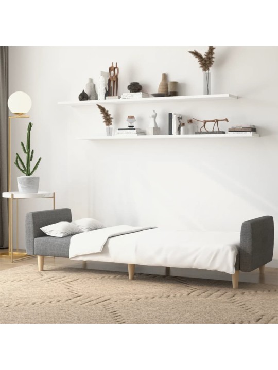 2místná rozkládací pohovka světle šedá textil