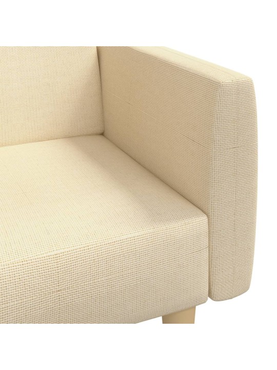 2místná rozkládací pohovka krémová textil