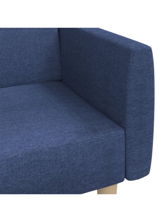 2místná rozkládací pohovka modrá textil