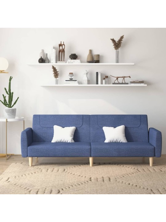 2místná rozkládací pohovka modrá textil