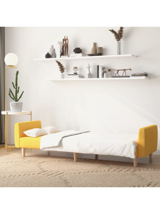 2místná rozkládací pohovka žlutá textil