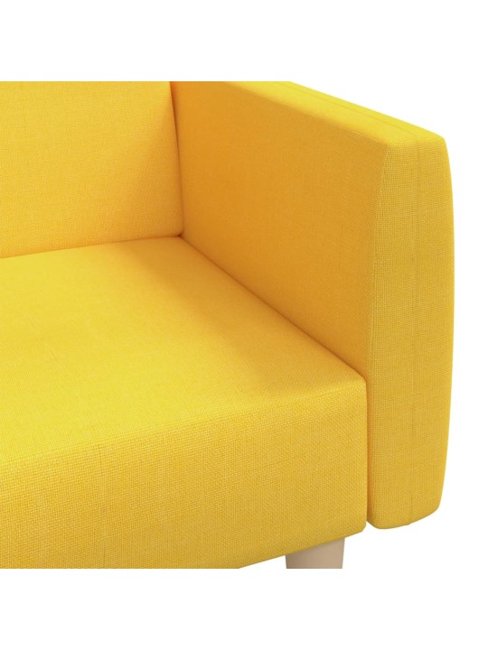 2místná rozkládací pohovka žlutá textil