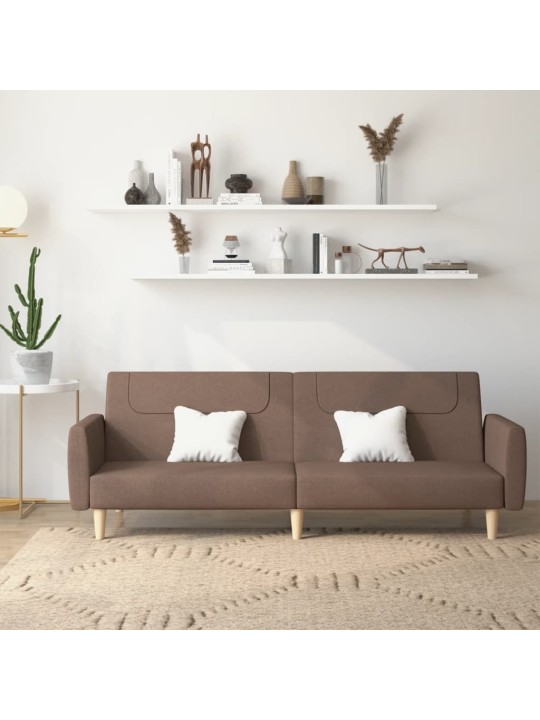2místná rozkládací pohovka taupe textil