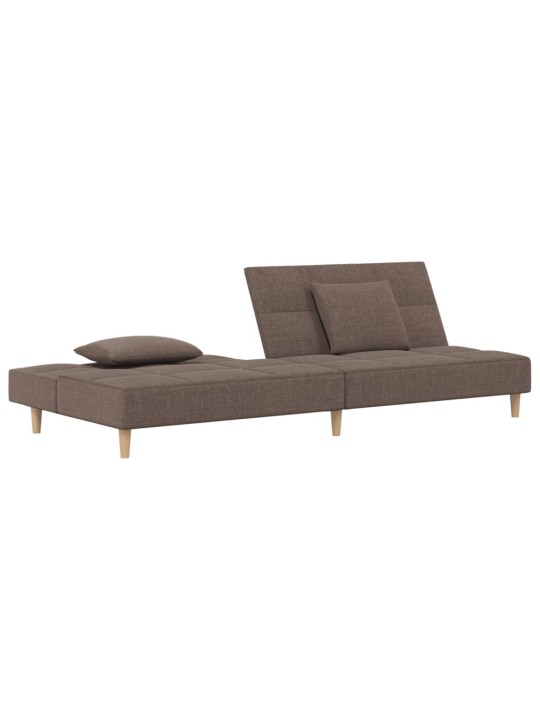 2místná rozkládací pohovka se 2 polštáři taupe textil