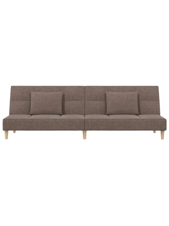 2místná rozkládací pohovka se 2 polštáři taupe textil