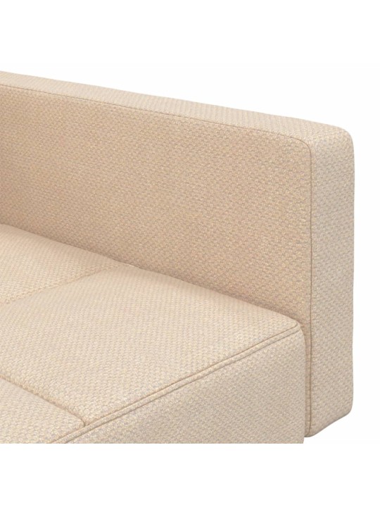 2místná rozkládací pohovka se 2 polštáři krémová textil