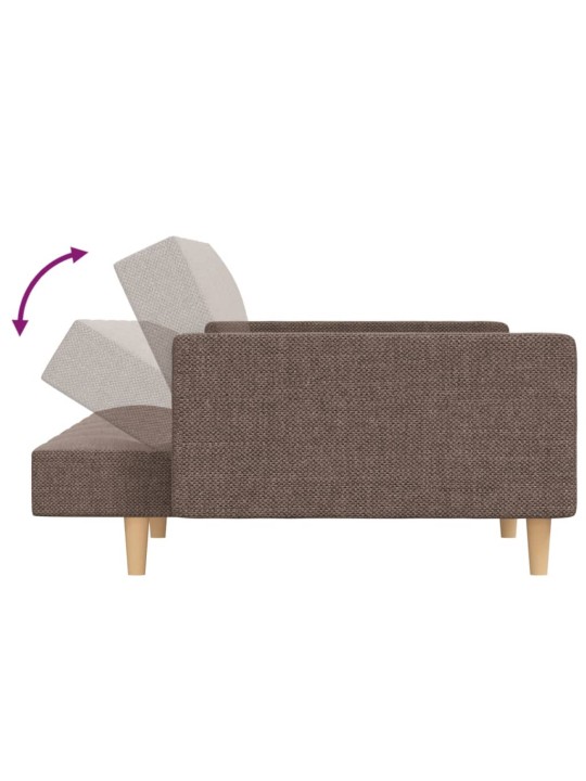 2místná rozkládací pohovka se 2 polštáři taupe textil