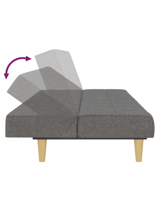 2místná rozkládací pohovka světle šedá textil