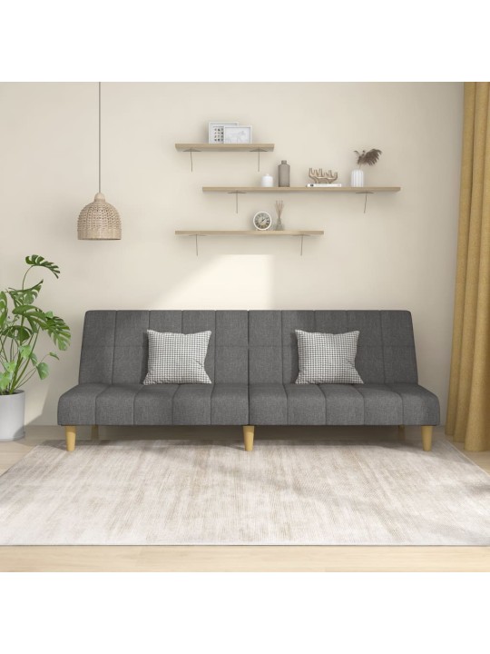 2místná rozkládací pohovka světle šedá textil
