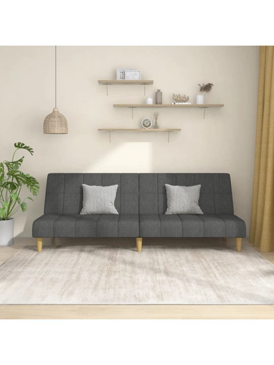 2místná rozkládací pohovka tmavě šedá textil