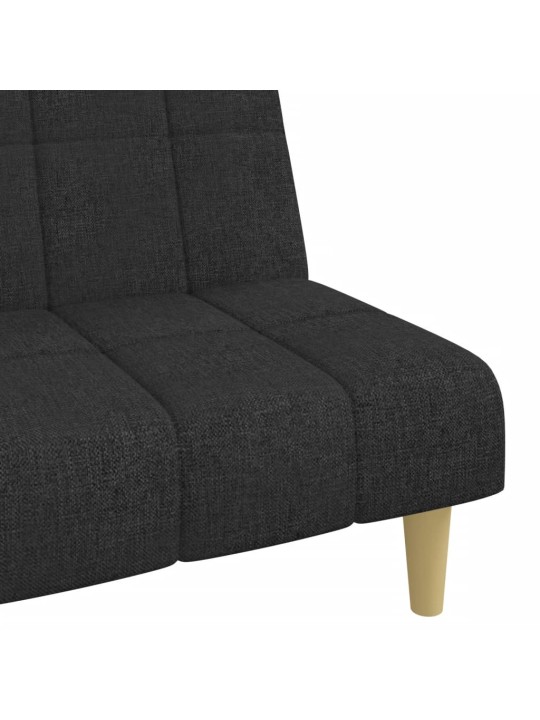 2místná rozkládací pohovka černá textil