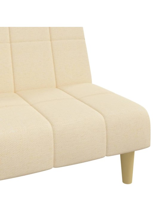 2místná rozkládací pohovka krémová textil