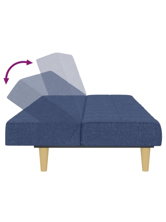 2místná rozkládací pohovka modrá textil
