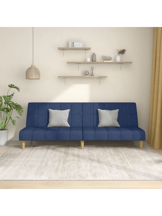 2místná rozkládací pohovka modrá textil