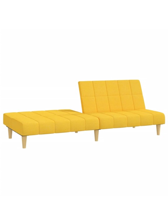 2místná rozkládací pohovka žlutá textil