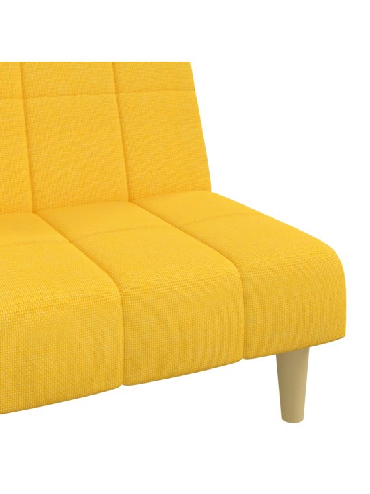 2místná rozkládací pohovka žlutá textil