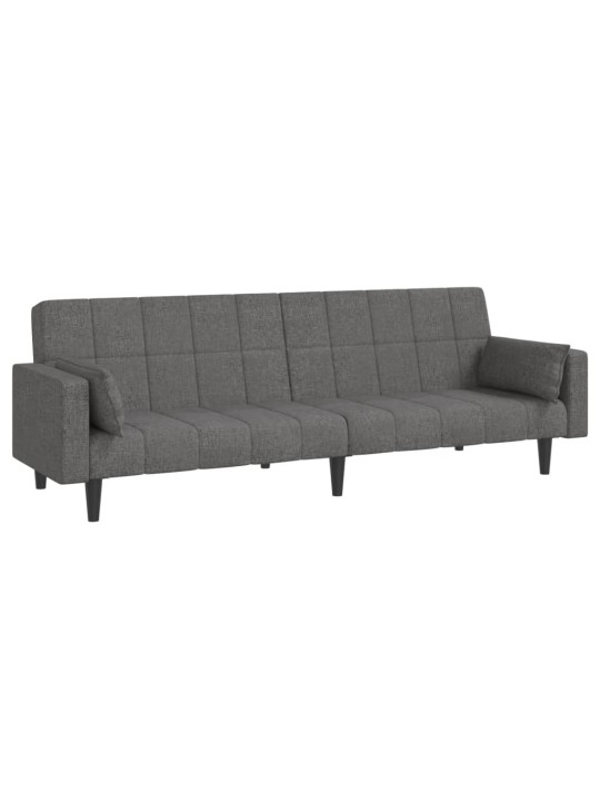 2místná rozkládací pohovka se 2 polštáři světle šedá textil