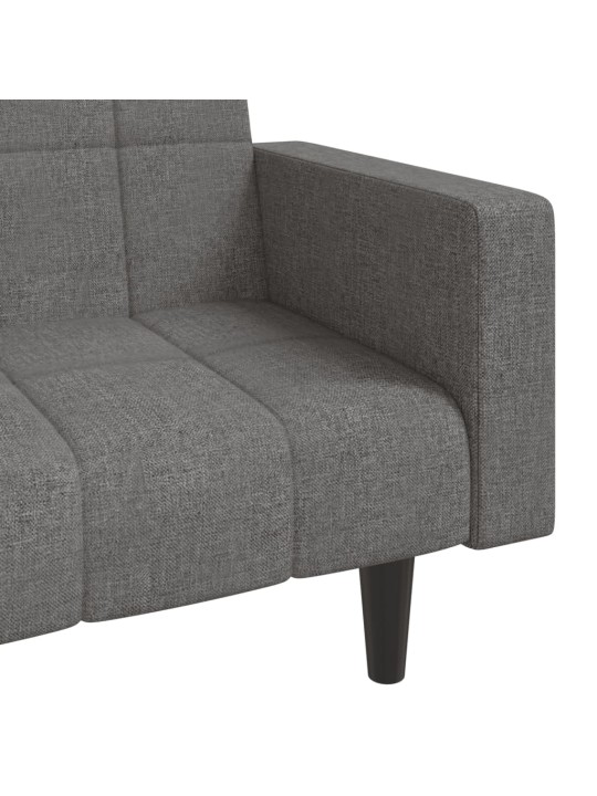 2místná rozkládací pohovka se 2 polštáři světle šedá textil