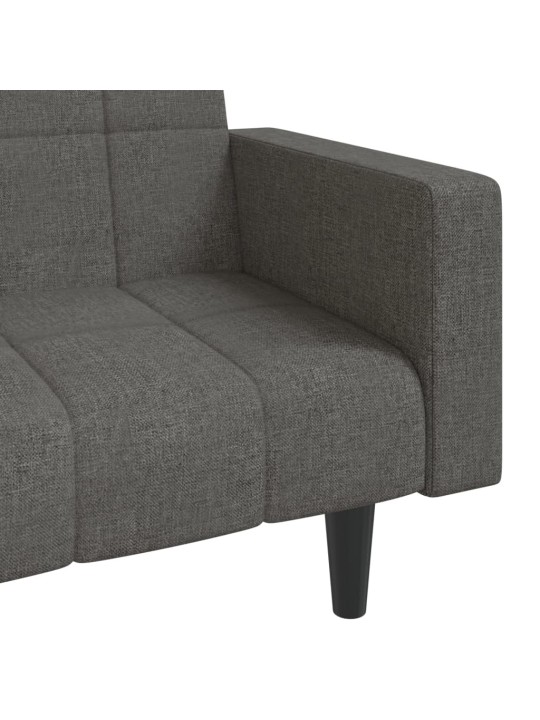 2místná rozkládací pohovka se 2 polštáři tmavě šedá textil