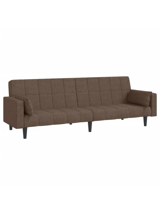 2místná rozkládací pohovka se 2 polštáři taupe textil