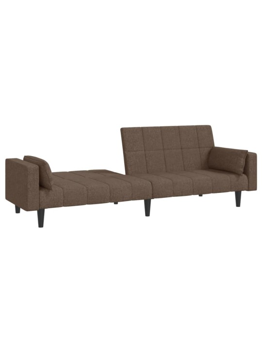 2místná rozkládací pohovka se 2 polštáři taupe textil
