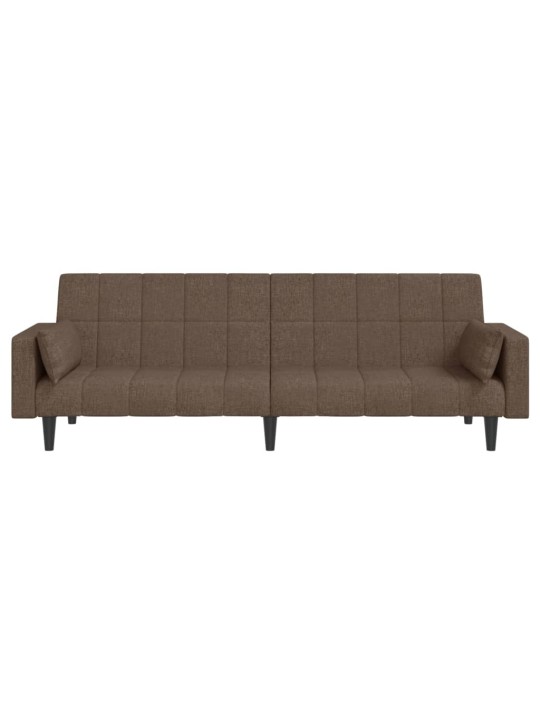 2místná rozkládací pohovka se 2 polštáři taupe textil