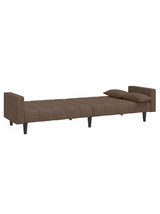 2místná rozkládací pohovka se 2 polštáři taupe textil