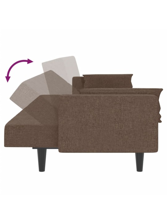 2místná rozkládací pohovka se 2 polštáři taupe textil