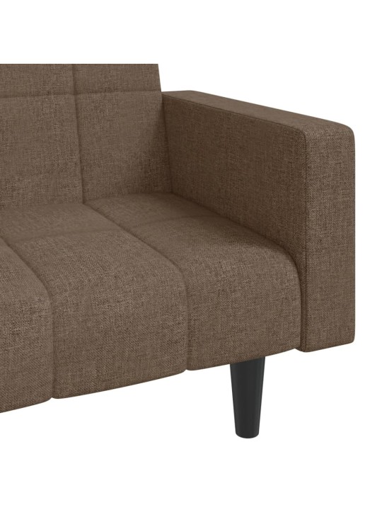 2místná rozkládací pohovka se 2 polštáři taupe textil