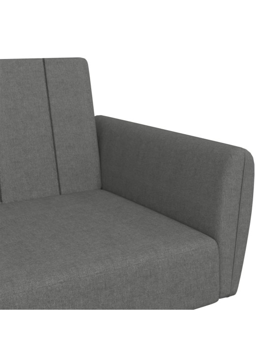 2místná rozkládací pohovka světle šedá textil