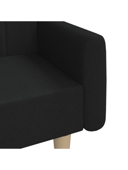 2místná rozkládací pohovka černá textil
