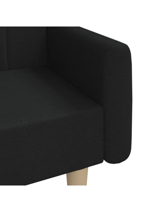 2místná rozkládací pohovka černá textil