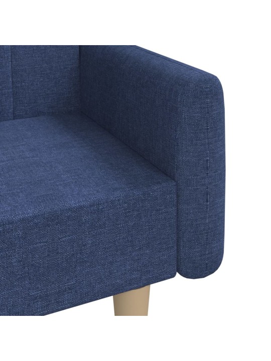 2místná rozkládací pohovka modrá textil