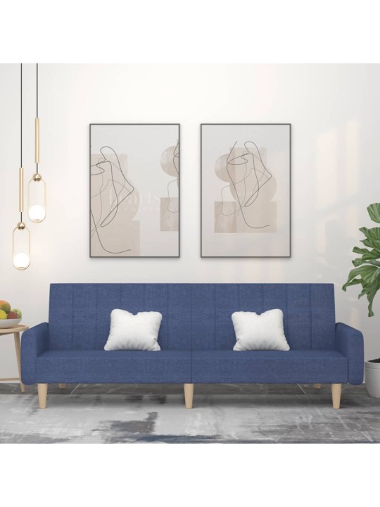 2místná rozkládací pohovka modrá textil