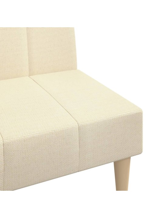 2místná rozkládací pohovka krémová textil