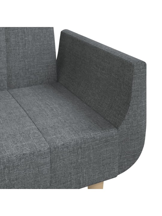 2místná rozkládací pohovka se 2 polštáři světle šedá textil